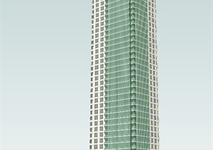 现代高层商业酒店建筑设计SU(草图大师)模型