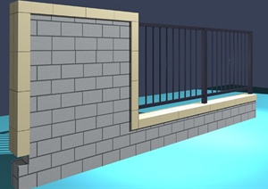 现代围墙设计3DMAX模型
