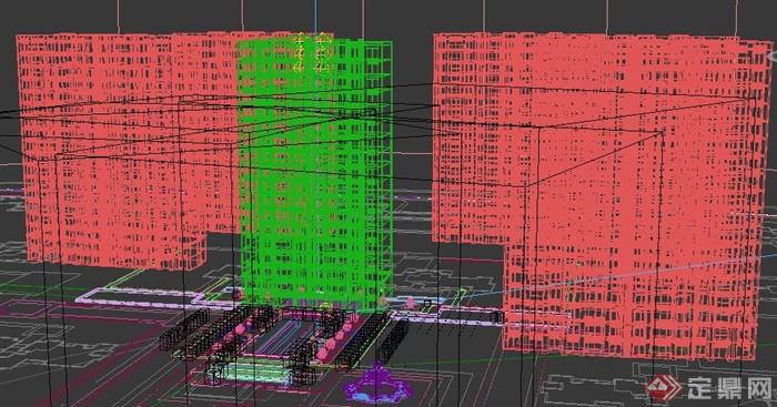 现代高层住宅楼建筑设计3dmax模型(2)