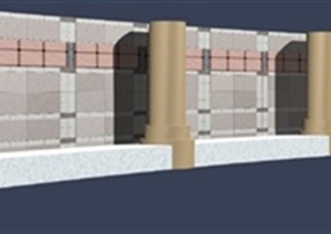 独特矮围墙设计3DMAX模型