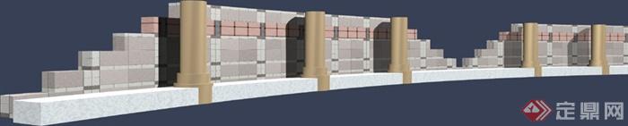 独特矮围墙设计3DMAX模型