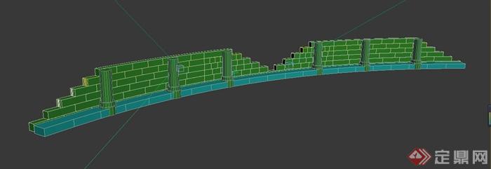 独特矮围墙设计3DMAX模型(2)