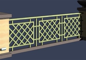 现代中式围墙设计3DMAX模型
