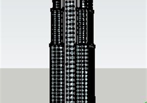 现代高层帝国大厦建筑设计SU(草图大师)模型