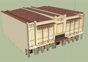 某雅典娜剧院建筑设计SU(草图大师)模型