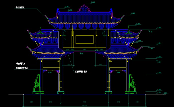 中式风格牌楼施工图