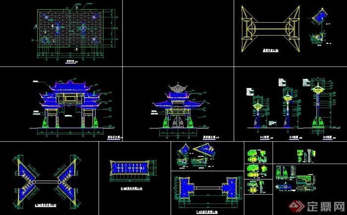 中式风格牌楼施工图(3)