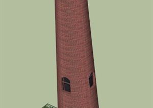 烟囱式塔楼建筑设计SU(草图大师)模型