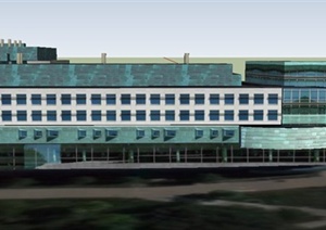 现代某五层烟草公司办公楼建筑设计SU(草图大师)模型