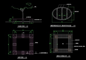 方形树池坐凳设计施工图