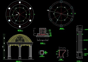 欧式观景亭设计CAD施工图