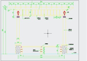 园林景观直条木花架设计CAD施工图