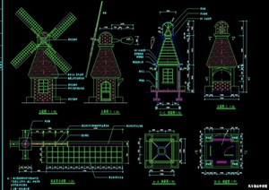风车售卖亭设计CAD施工图