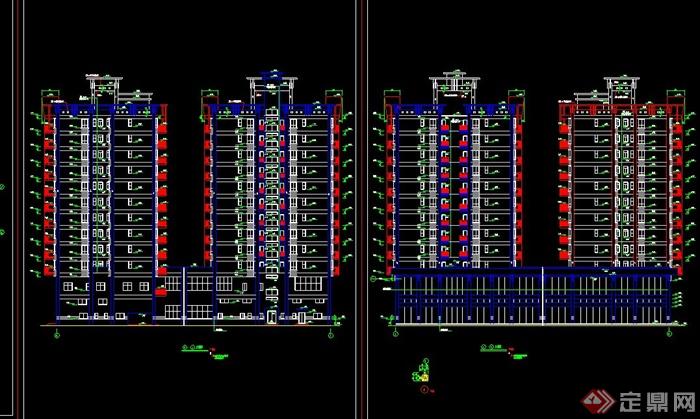 现代某高层商住房建筑设计CAD方案图(1)