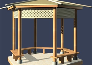 现代中式六角亭设计3DMAX模型