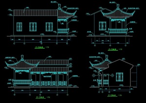 中式亭廊设计CAD施工图