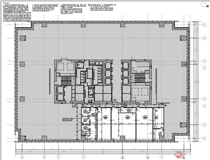 某高层办公楼层室内设计施工图pdf格式(2)