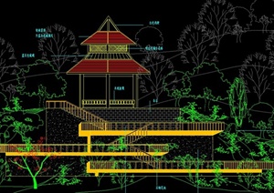 园林景观亭子设计CAD方案图
