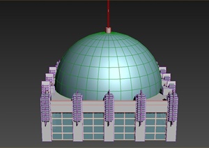 某单层学校礼堂建筑设计3DMAX模型