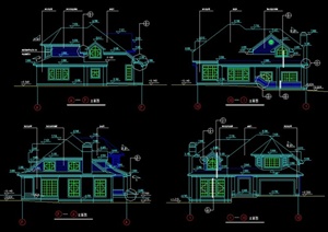 双层别墅建筑设计CAD施工图