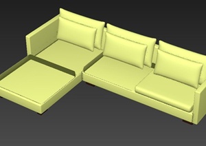 现代四座沙发设计MAX模型