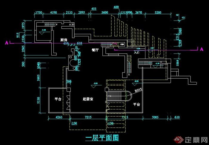 流水别墅一层平面图图片