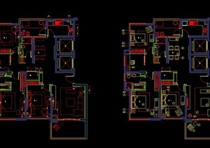 某三室一厅公寓室内装修设计CAD施工图