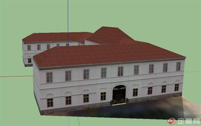 某欧式两层福利院建筑设计SU模型(3)