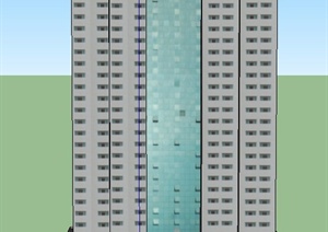 现代某高层大型酒店建筑设计SU(草图大师)模型