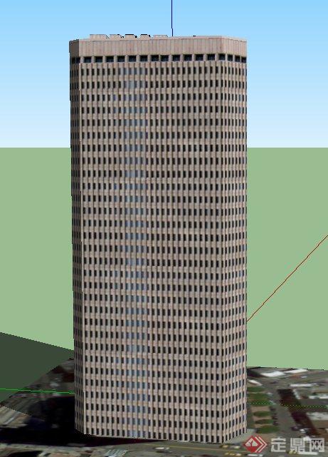 现代某高层综合商务酒店建筑设计SU模型(1)
