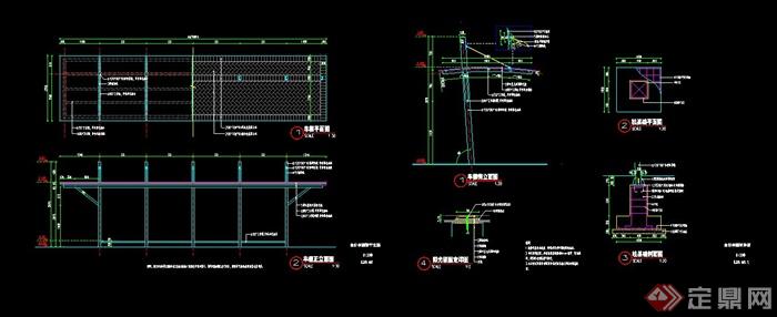 自行车棚设计CAD施工图(1)