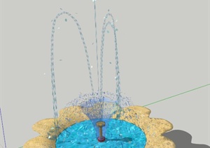小喷泉水景设计SU(草图大师)模型