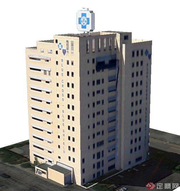 现代某高层医院楼建筑设计SU模型(2)