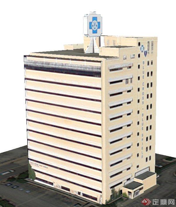 现代某高层医院楼建筑设计SU模型(1)