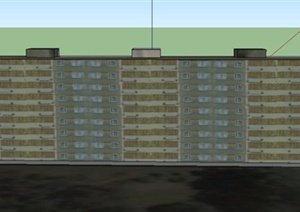 现代某九层联排教学楼建筑设计SU(草图大师)模型