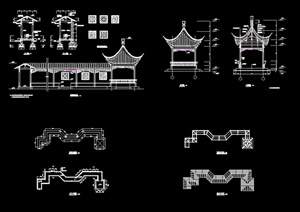 古中式廊亭设计CAD施工图
