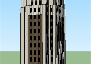 独栋高层现代办公楼建筑设计SU(草图大师)模型