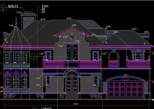 某两层欧式青瓦屋面别墅建筑设计CAD施工图