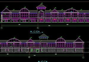 某欧式两层商铺建筑设计CAD方案图