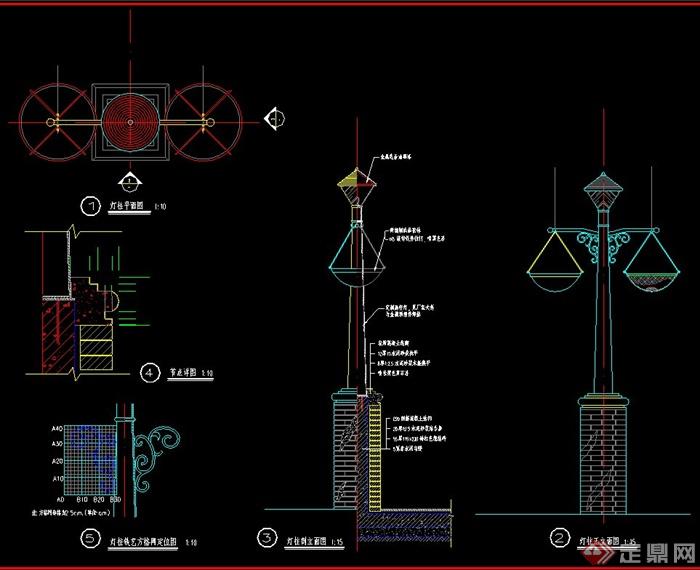 景观灯柱设计施工图(1)
