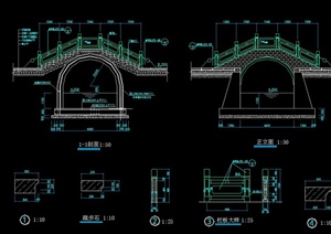园路景观拱桥设计CAD施工图