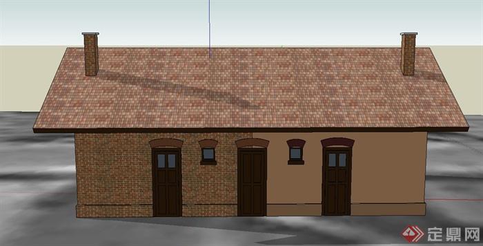 某单层瓦屋面住宅建筑设计SUI模型(1)