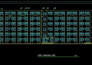 某现代联排单身公职公寓楼建筑设CAD方案图