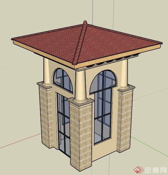 欧式门亭设计SU模型(1)