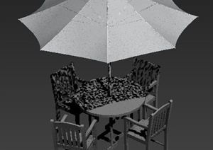 园林伞桌椅设计3DMAX模型
