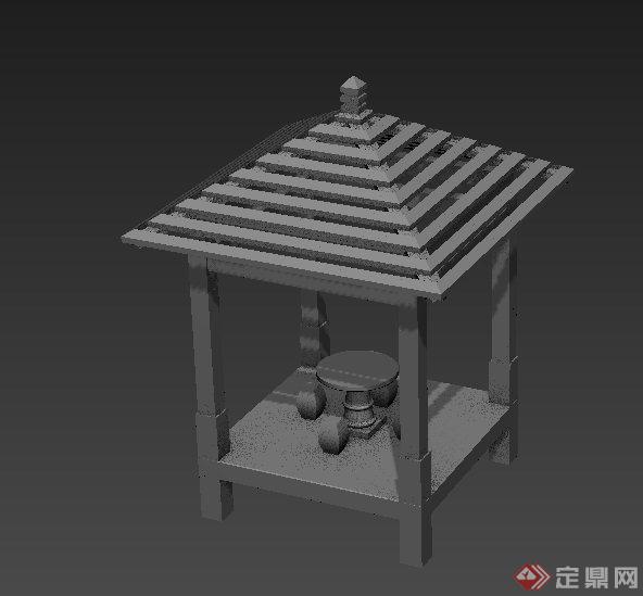 园林方木亭、廊架设计3DMAX模型(1)