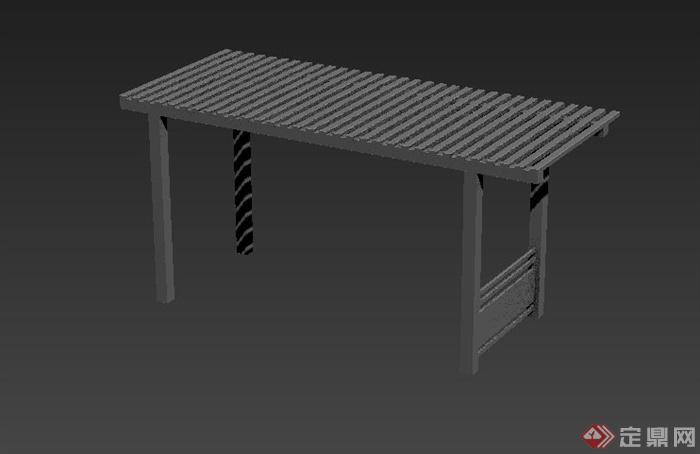 园林方木亭、廊架设计3DMAX模型(2)
