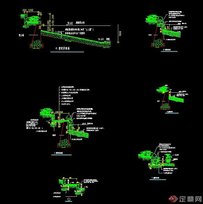园林自然驳岸设计CAD施工图(2)