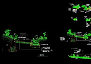 园林景观驳岸设计CAD断面施工图