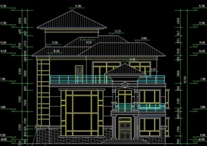 某三层欧式风格综合别墅建筑设计CAD施工图